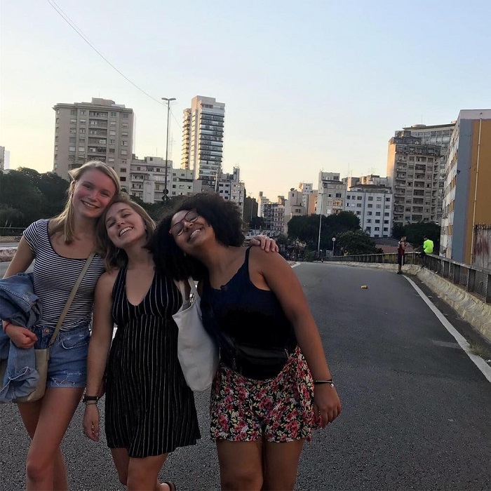 This is a photo of me (left), Katie (middle), and Natalia (right), my Brazilian and American roommates who I already love dearly. I can't wait to spend a year here with them!