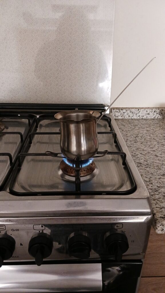 coffee pot on gas stove 