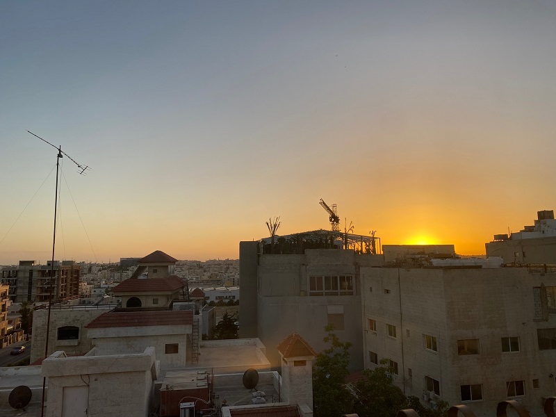 Sunset over skyline in Jordan 