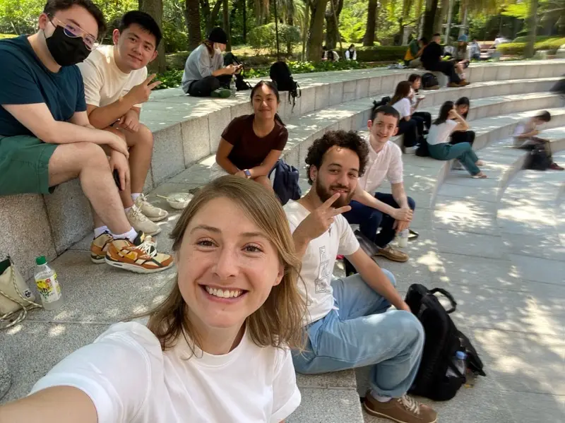 selfie of CET students outside for their lunch break