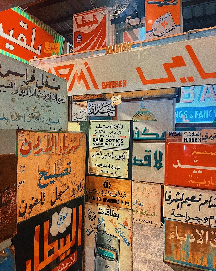 Different colorful signs written in arabic