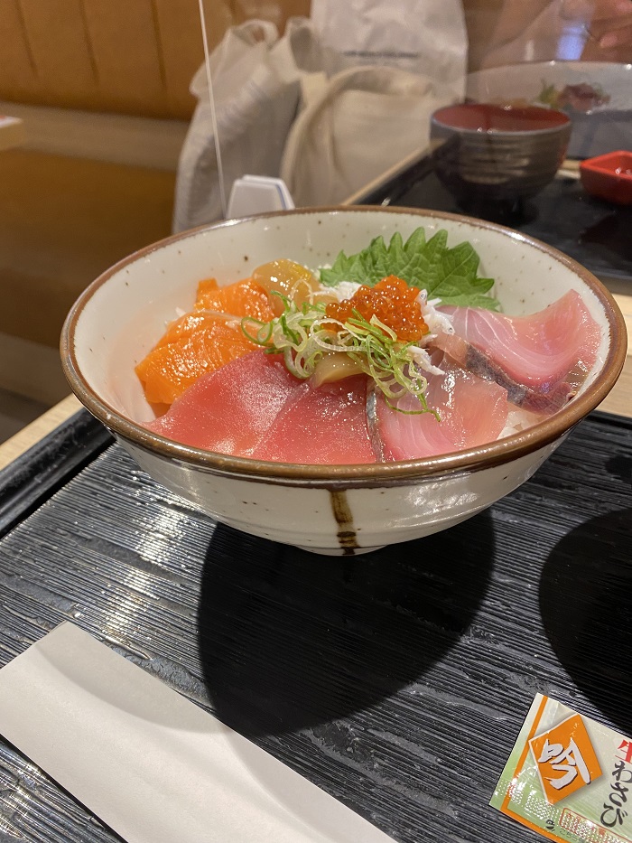 Bowl of Sashimi over rice