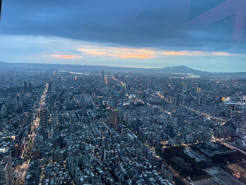 birds eye view of the city from Taipei 101