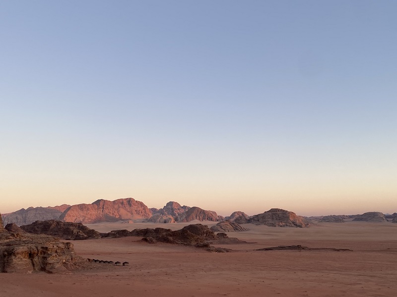 View of sunset in the desert