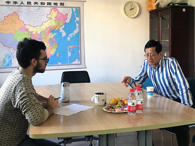 CET Harbin advanced Chinese student in a one-on-one class with a professor