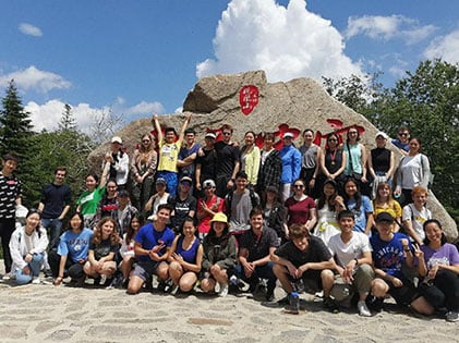 CET Harbin student group picture on an excursion