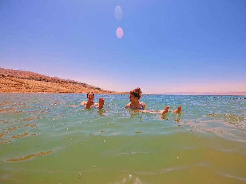 Grace and Kelly in dead sea