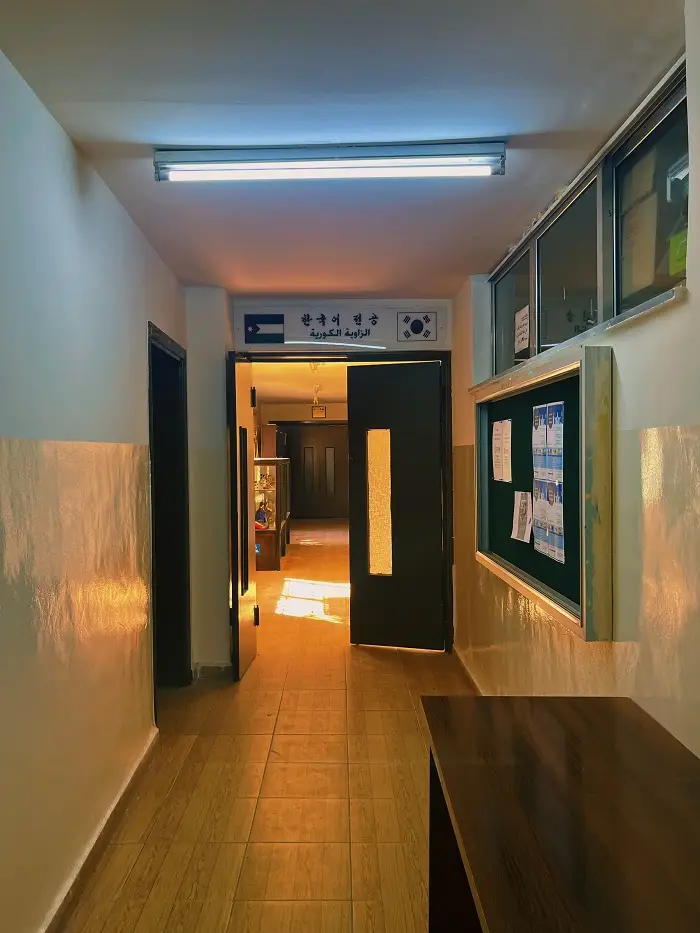Hallway with sunlight coming through the window