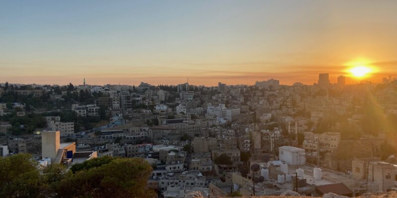 Jordan skyline during sunset.