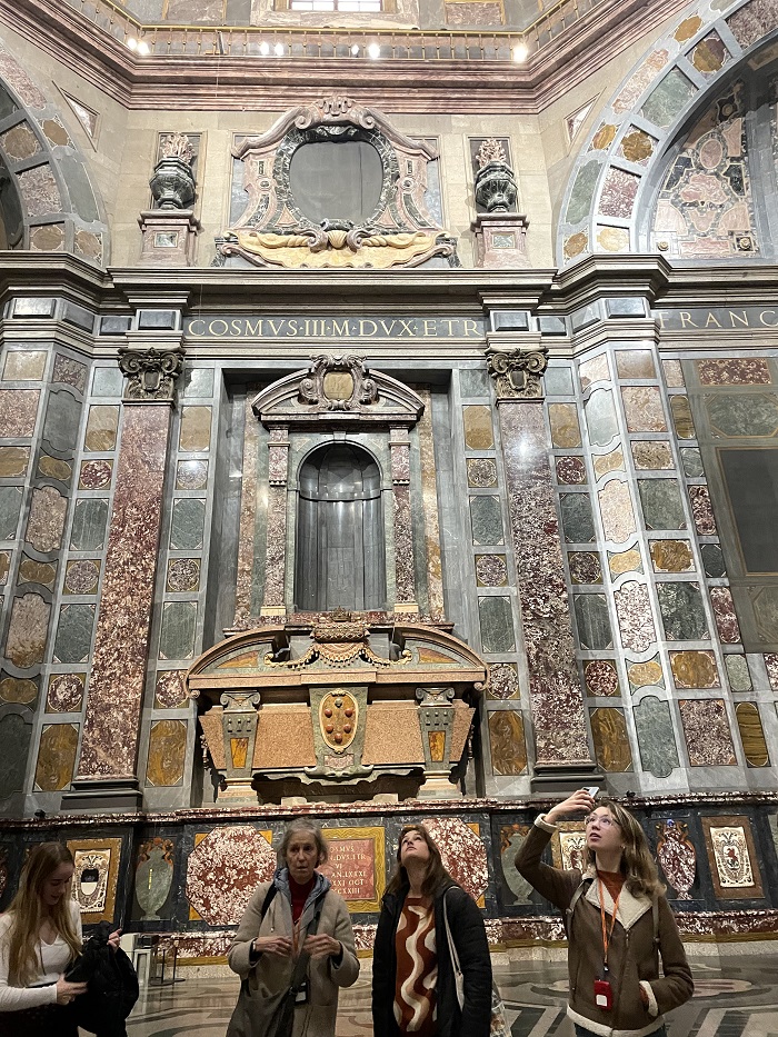 Four people in the Medici Chapel