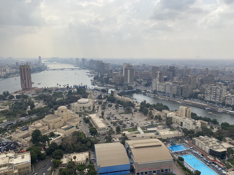 Aerial view of the city from the top of Cairo Tower