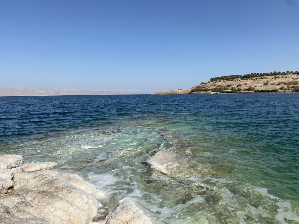 A shot of the Dead Sea on a clear day. 