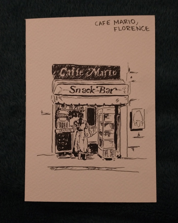 Sketch of a café in Florence