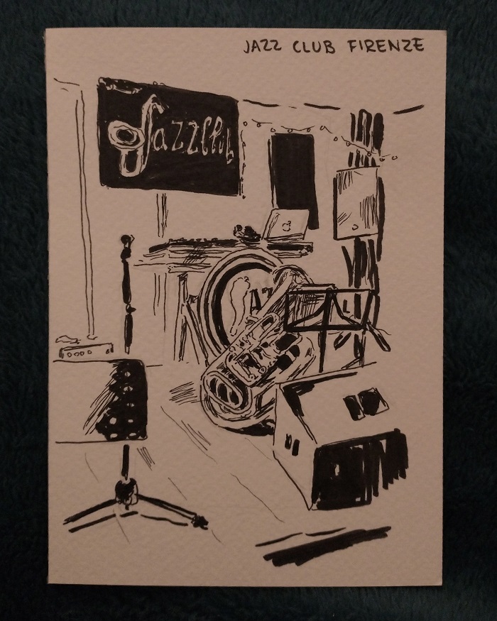 Sketch of a jazz club n Florence