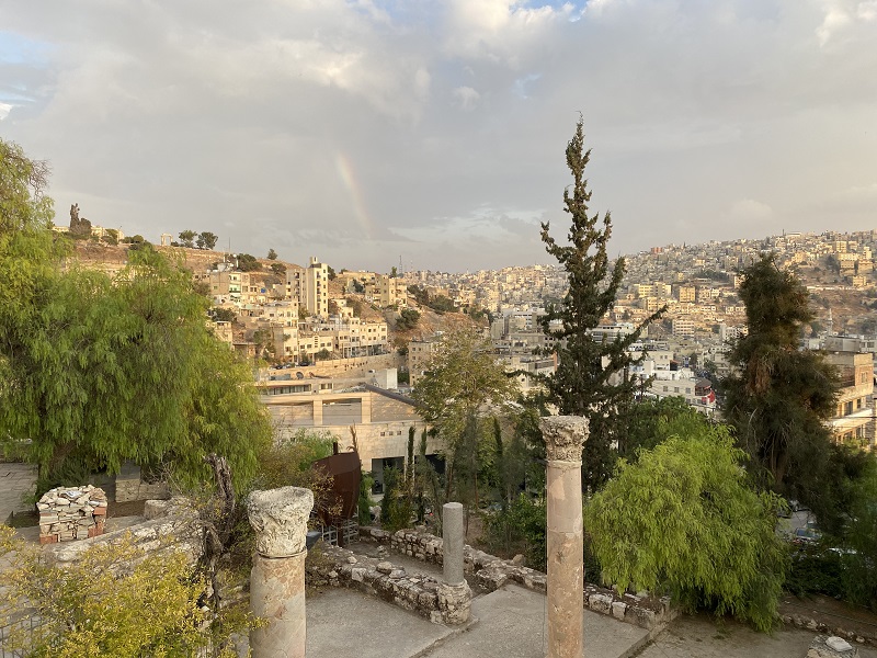 A rainbow over downtown Amman