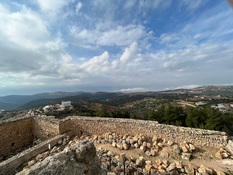 The view from Ajloun Castle that overlooks Mount Ajloun district