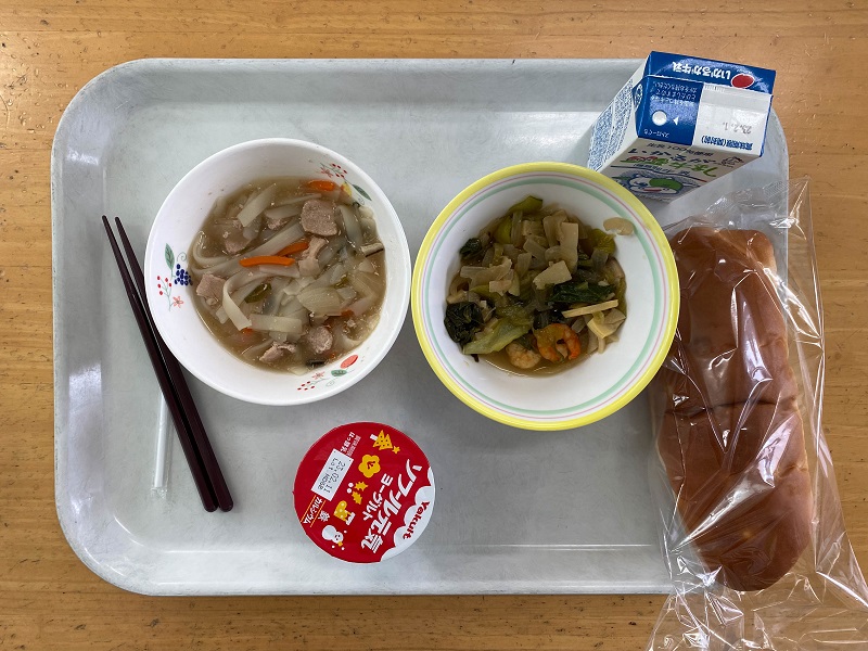 Japanese food tray from an elementary school