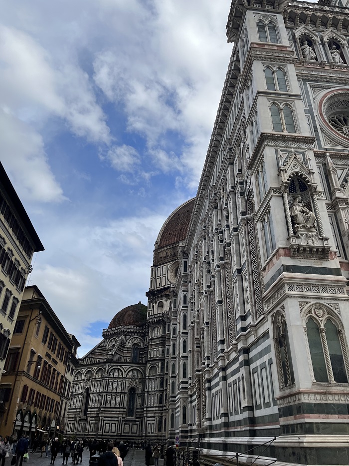 The side of the Duomo building in Florence, Italy
