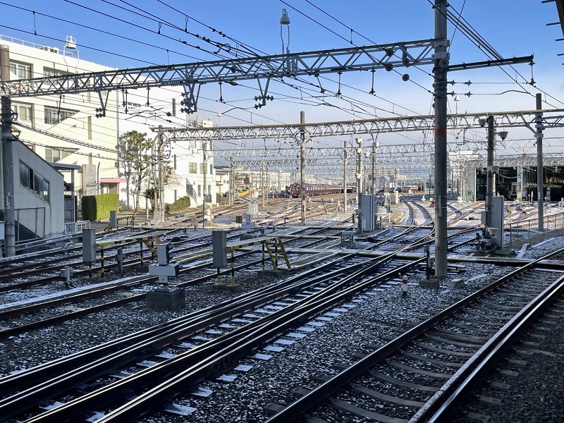 Train tracks in Osaka, Japan