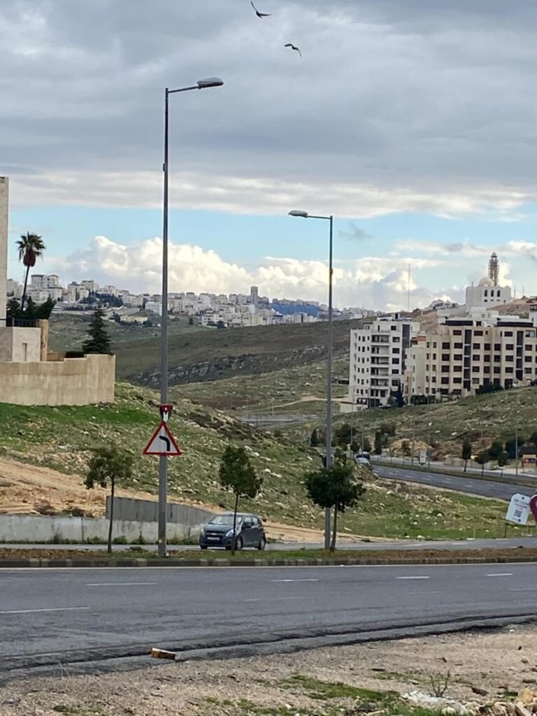 Landscape of the city and roads in Amman, Jordan