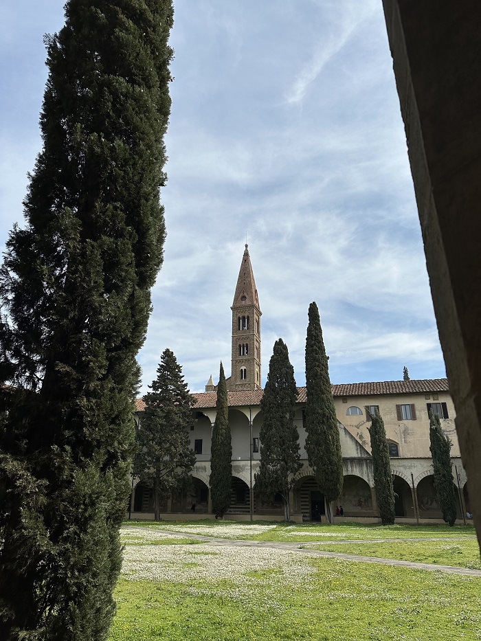 One of the cloisters inside Santa Maria Novella in Florence, Italy