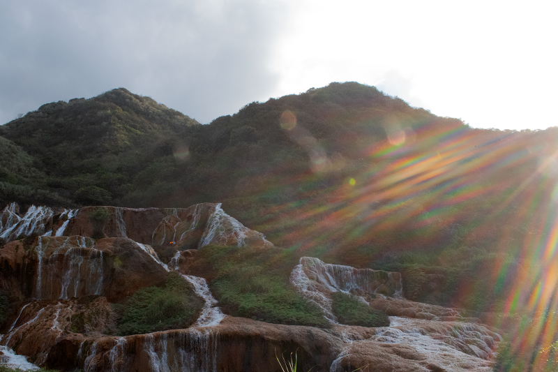 Golden Waterfall in Taiwan near Jiufen.
