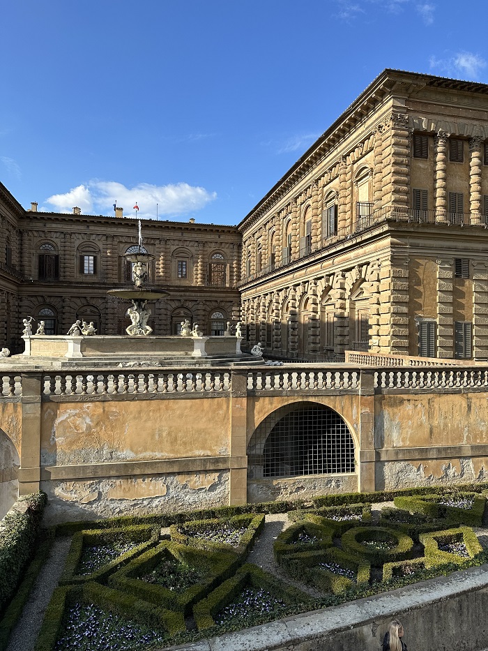 The outside of Pitti Palace in Florence, Italy