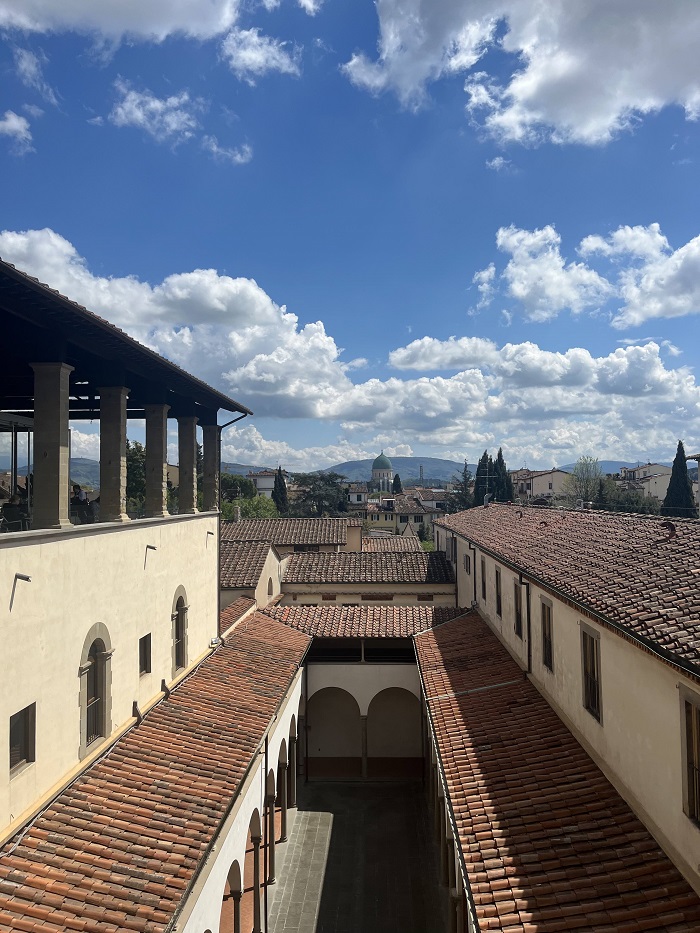 The outside buildings and roofs of the Hospital of the Innocents in Florence