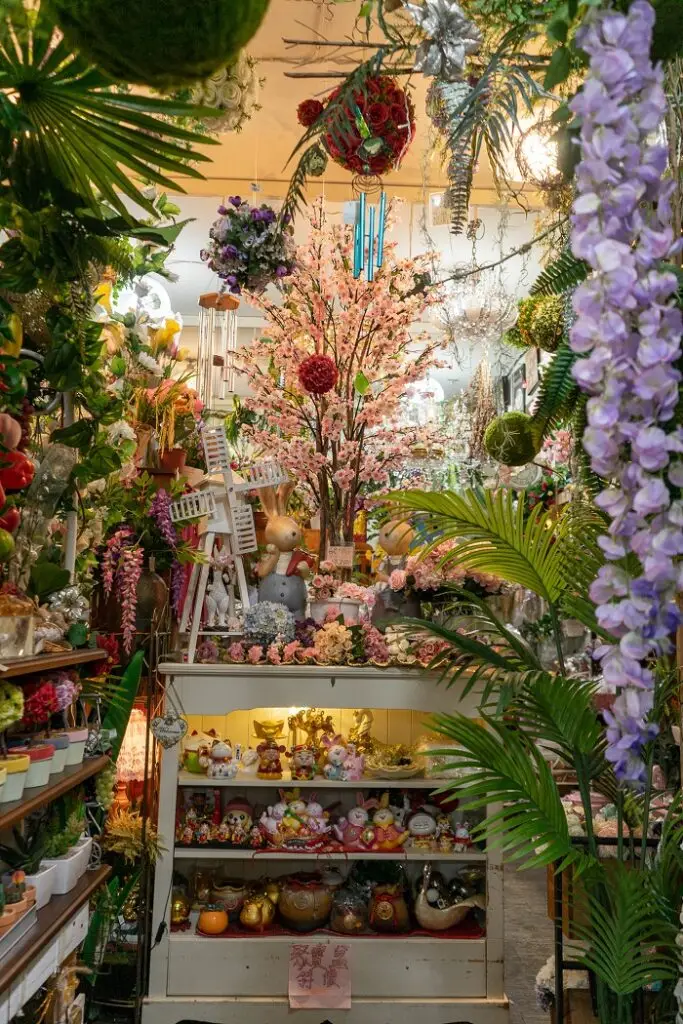 A flower shop in the Taipei Wholesale District