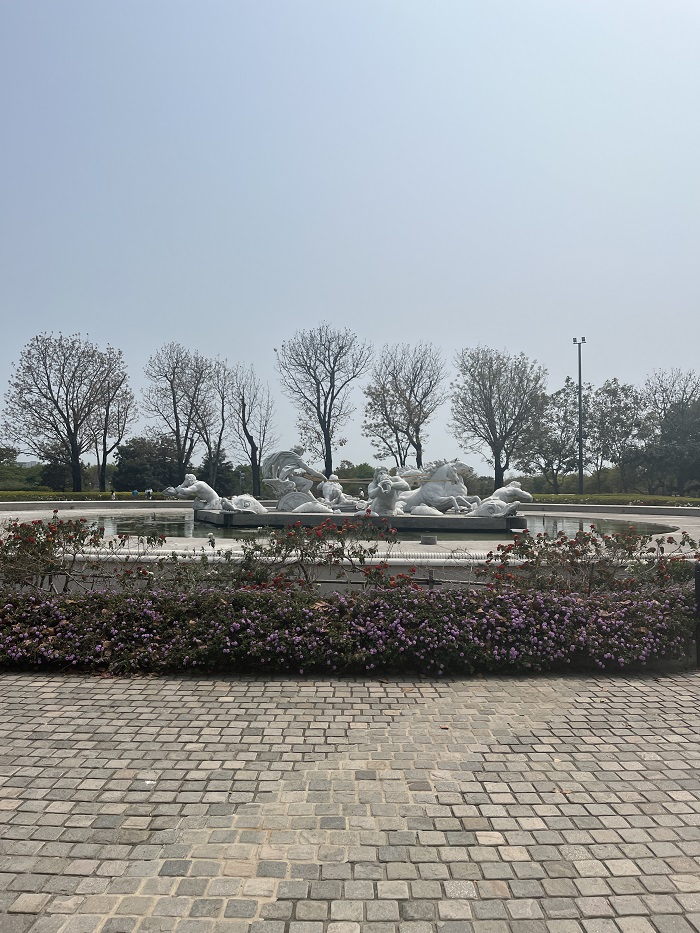 A fountain outside the Chimei Museum in Tainan