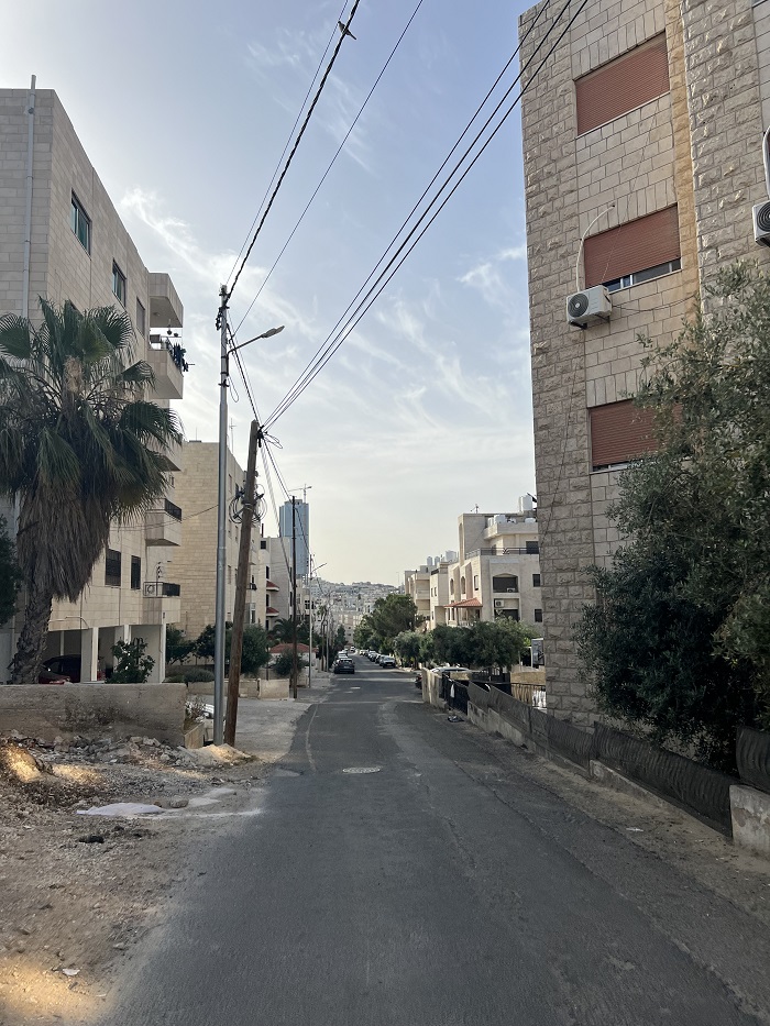 An empty street in Amman, Jordan on a clear day 