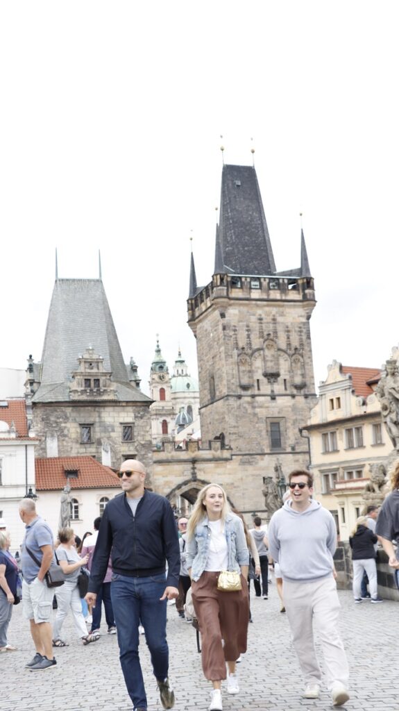 People walking in the streets of Prague, Czech Republic