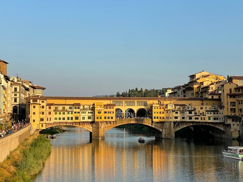 Ponte Vecchio on a clear day in Florence, Italy