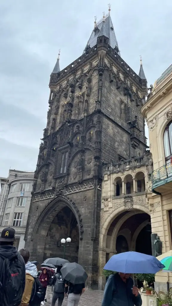 The outside building of the Powder Tower in Prague
