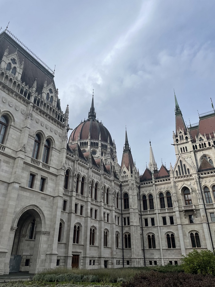 The outside of the Hungarian Parliament Building
