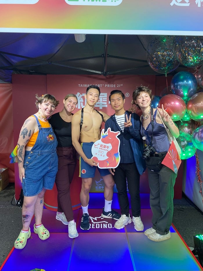 CET Taiwan students and a local roommate at Taiwan's LGBT Pride Parade