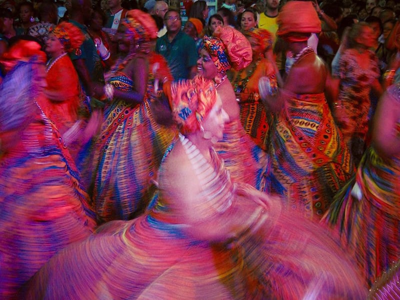 street samba dance with colorful dresses