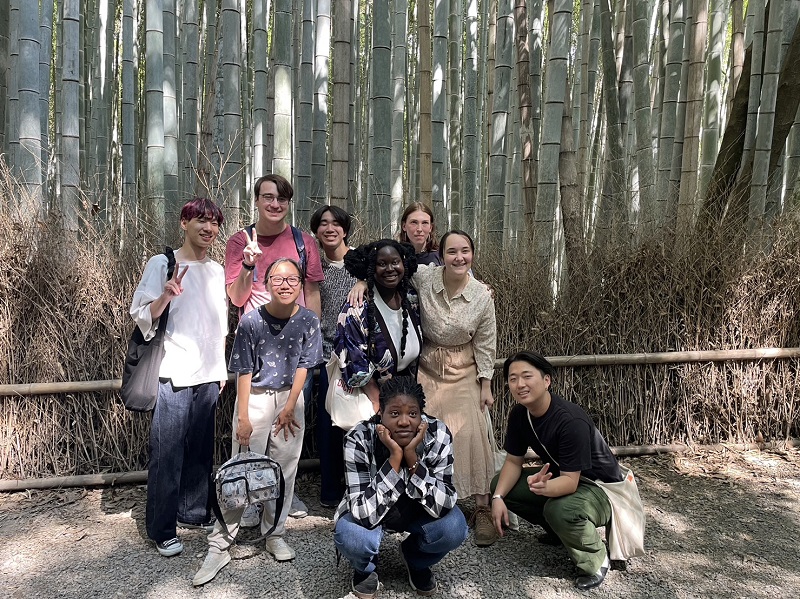CET Japan students and housemates in Arashiyama