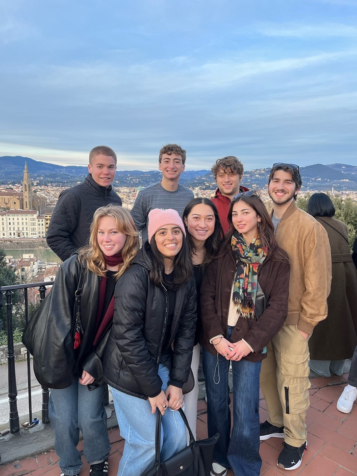 CET Florence students and roommates at Piazzale Michelangelo 