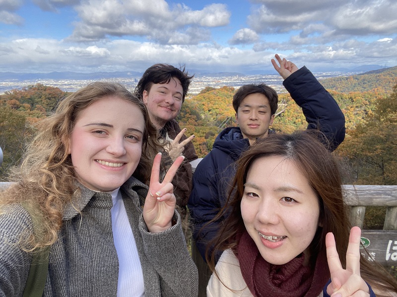 CET Japan student and Osaka Gakuin University students at Hoshi Blanco Mountain