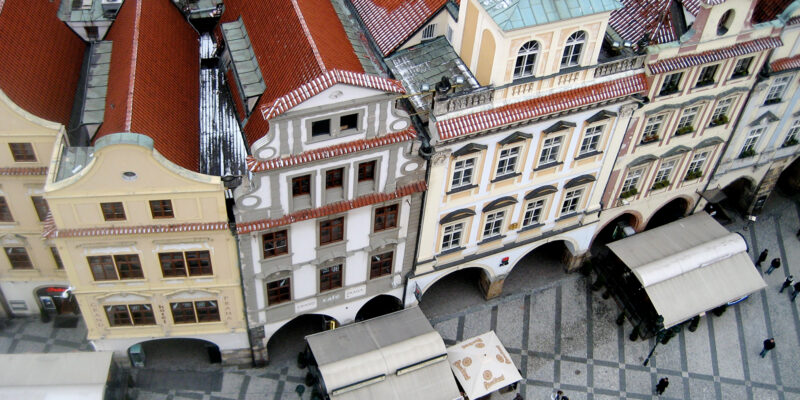 Arieal view of Prague street