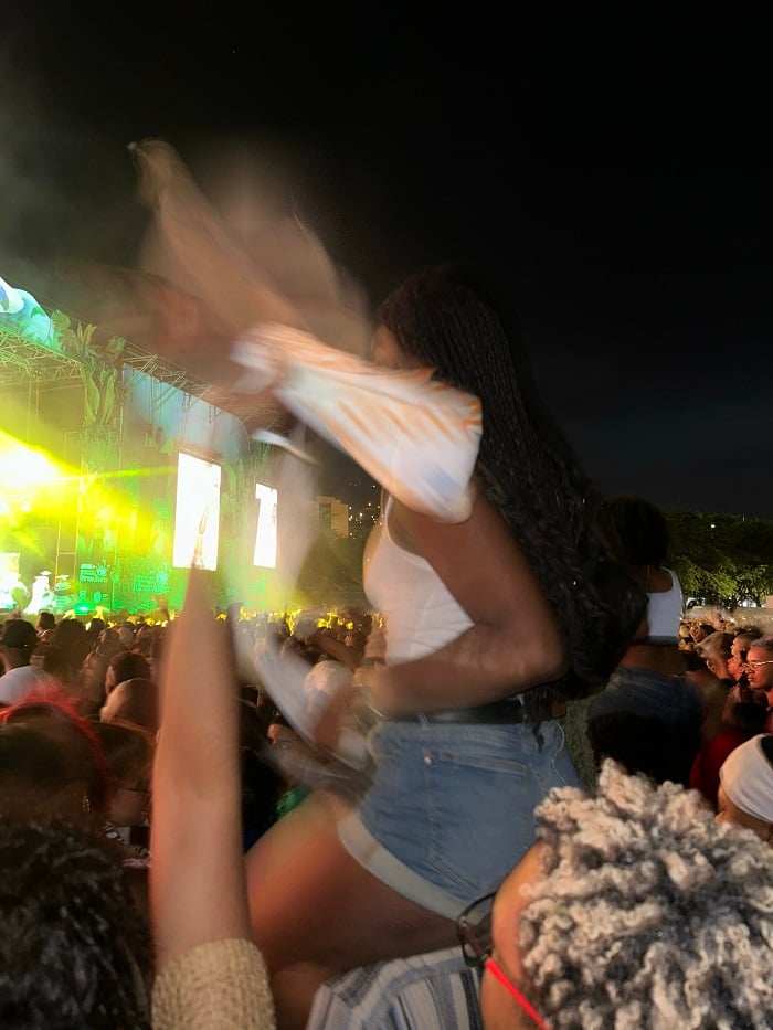 People in the crowd while at the Festival Petronio Álvarez in Colombia