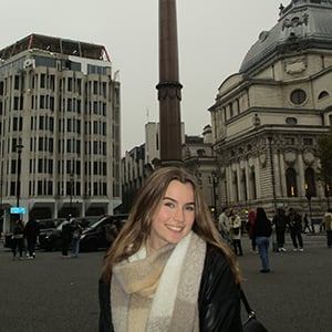 student on street