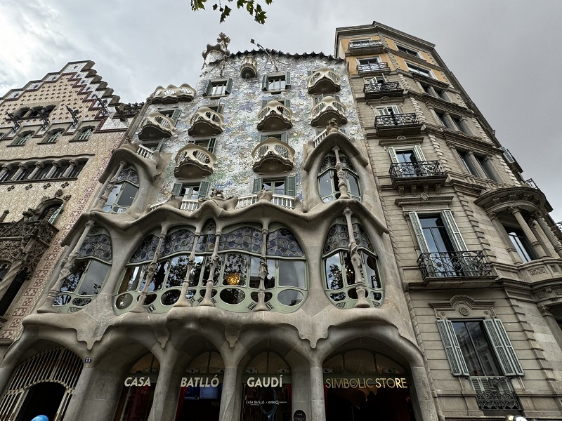 The outside building of Casa Batlló in Barcelona, Spain