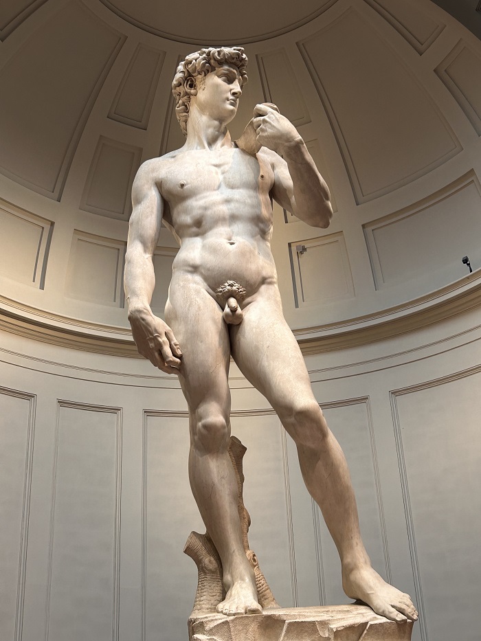 A view of Michelangelo’s David statue in Florence, Italy