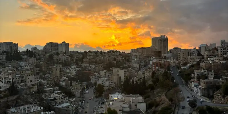view of amman with sunset