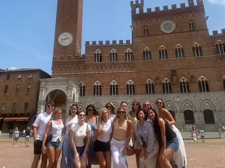 students in Siena city center