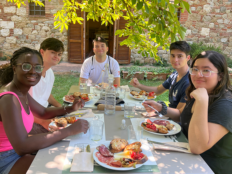 students sitting at table