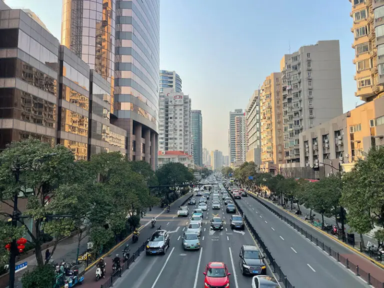 view of street and city
