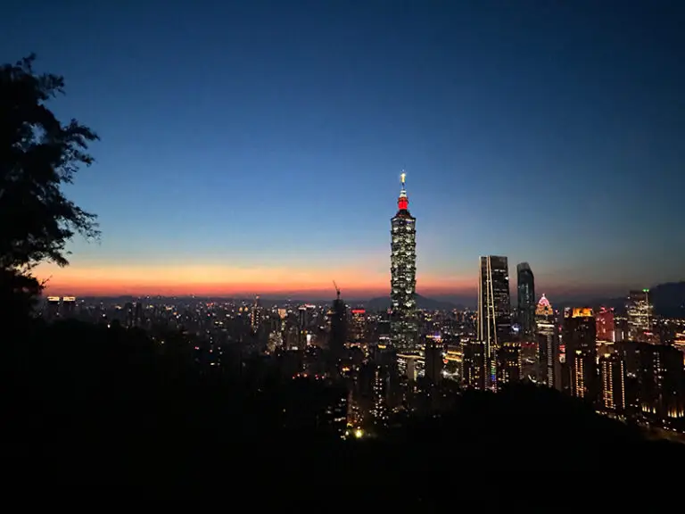 sunset over taipei skyline